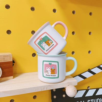 Cute Cartoon Couple Cup Ceramic Cup Mug Bear Little Rabbit Wedding Gift Boy Girl Breakfast
