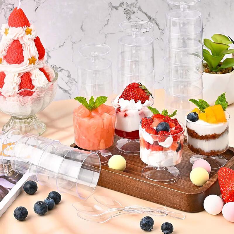 

Pabei 160ml Disposable Mini Mousse Cups with Spoons