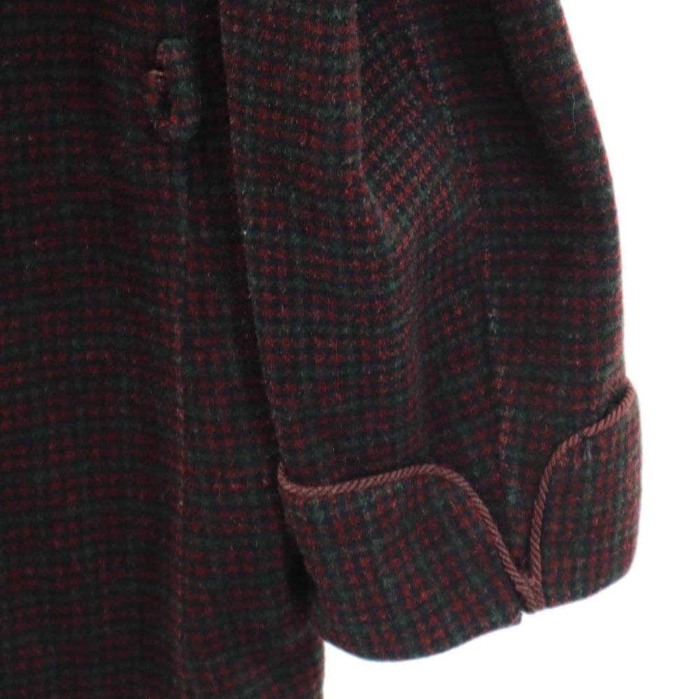 VINTAGE 40s 50s Smoking jacket Check Pattern Shawl collar Jacket 48 Men's Used