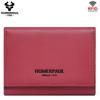 Ladies First Layer Cowhide Three-folding Wallet RFID Anti-theft Brush Portable Wallet Multi-card Slot Large-capacity Multi-compartment