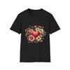 Floral Heart T-Shirt, Cute Gift for Friends, Valentine's Day Tee, Casual Floral