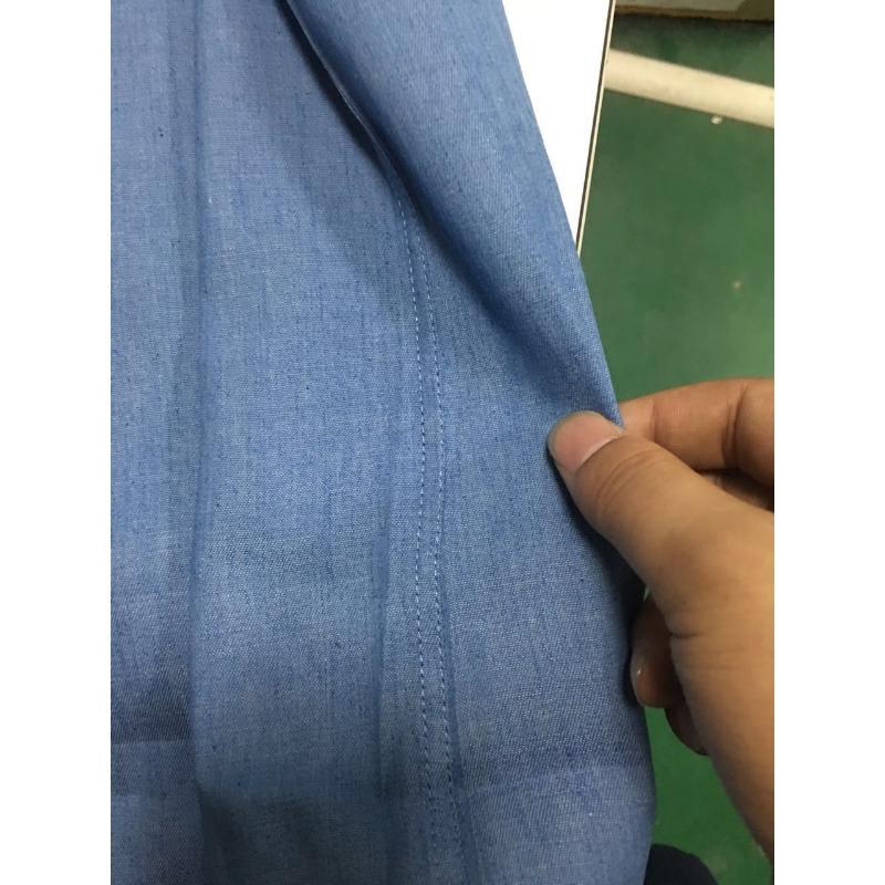 Spring Autumn Hot Men's Casual Shirt Pocket Splicing Cotton Slim Fit Long Sleeved Shirt Cowboy Shirt Men