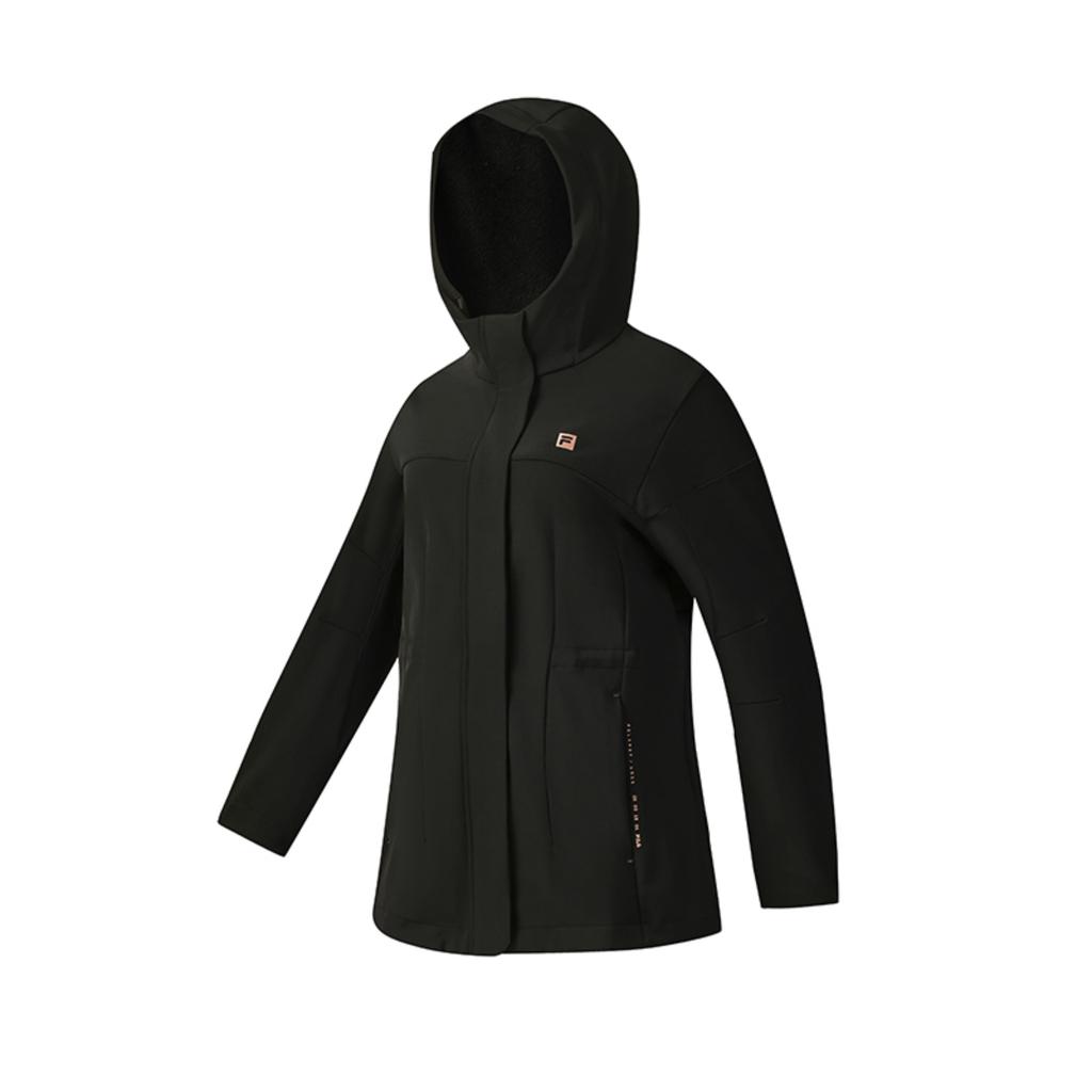 Fila Fitness Simple Classic Comfortable Fleece Lined Hooded Jacket Women Jackets A61W541706F-BK