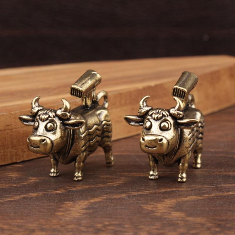 Cow Figurine Brass Cow Ornament Miniature Collection Desktop Craft Home Sand Table Decor Vintage Home Decor