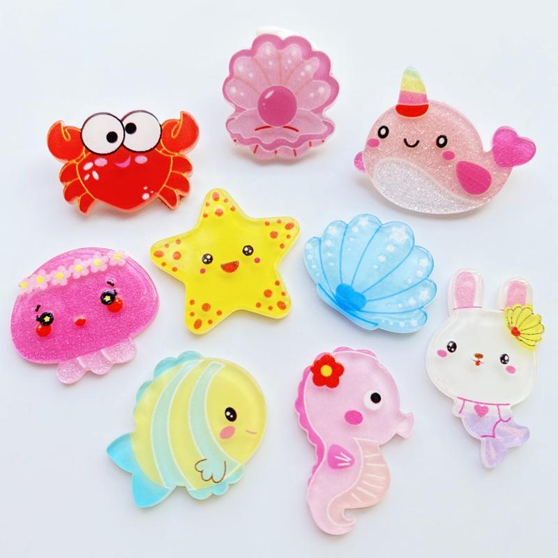 30pcs Kawaii Resin Mini Ocean Series Flat Back Cabochon Crafts Clothing DIY Scrapbooking Accessories G70