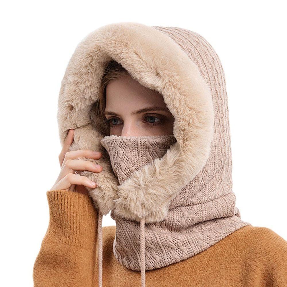 Scarf Neck Warmer Plush Bib Hat Collar Ear Protection Hat Plush Hat Bib Hat Beanie Hat  Hat
