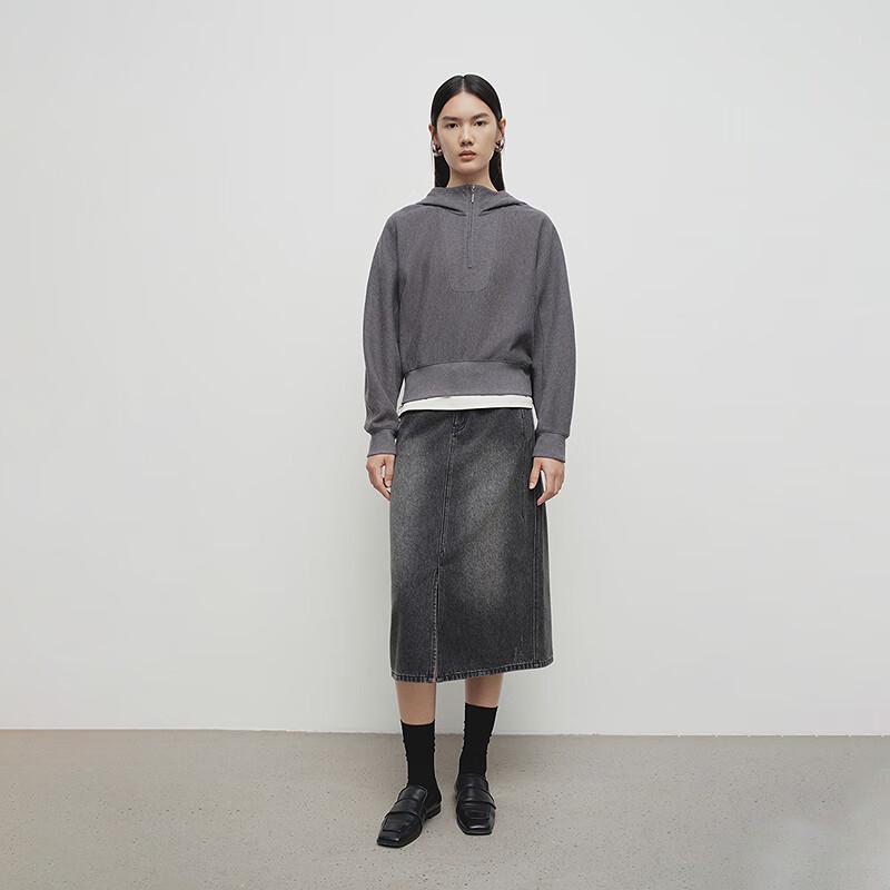 Broadcast Women's Vintage Washed Denim Midi Skirt