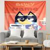 Custom Name Bluey Print Tapestry, Backdrop, Easy Setup, Ideal for Bedroom, Office & Living Room, with Aesthetic Wall Hanging Decor.