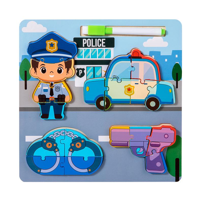 Professional Character Matching Three-dimensional Puzzle Drawing Board Two-in-one Children's Early Education Puzzle Enlightenment Wooden Puzzle