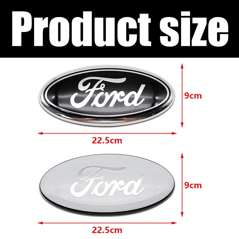 New 2026 Car Sticker 22.5x9cm Metal Front Rear Emblem Badge Trunk Hood Aluminum Decal 1PC for Ford Fusion Focus Fiesta Kuga Mond