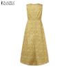 ZANZEA Women Casual Round Neck Summer Sleeveless Floral Print Dress