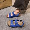 Fashion 2025 New Open Toe Women's Sandals Fashion Belt Buckle Casual Sandals Women Summer Plus Size Solid Best Seller Rome Flat Sandals