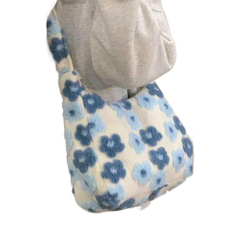 2024 Trendy Women's Large Capacity Plush Crossbody Bag for Winter School & Commute