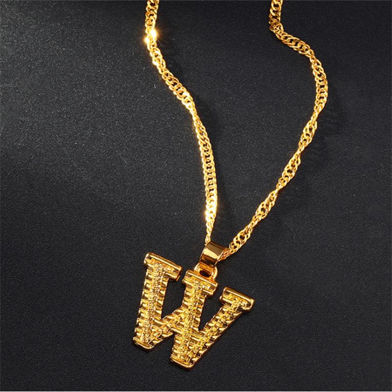 26 Alphabet Gold Plated Pendant Necklace Accessories Initial Necklace For Women Dainty Gold Letter A-Z Pendant