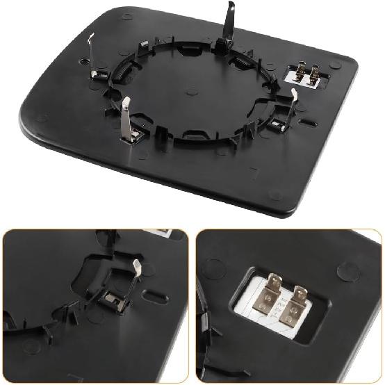 Senzeal Driver Side Tow Mirror Glass Heated Tow Mirrors Replacement For Dodge Ram 1500 2500 3500 4500 5500 2009- Convex Mirror With Rear Holder