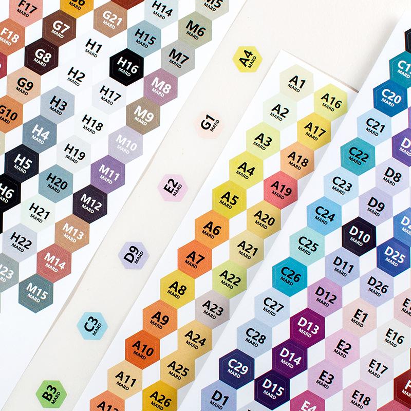 221/302 Color Code Square-Shaped Stickers Labels Stickers Storage Box Accessories Colorful