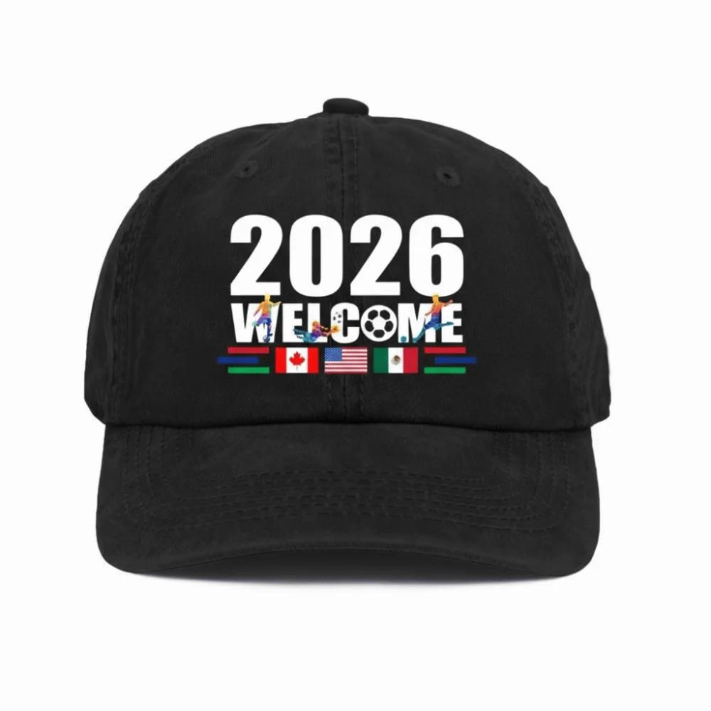 Casual 2026 Football Themed Baseball Cap Adjustable Versatile Sun Visor Embroidery Letter Breathable Peaked Hat Unisex