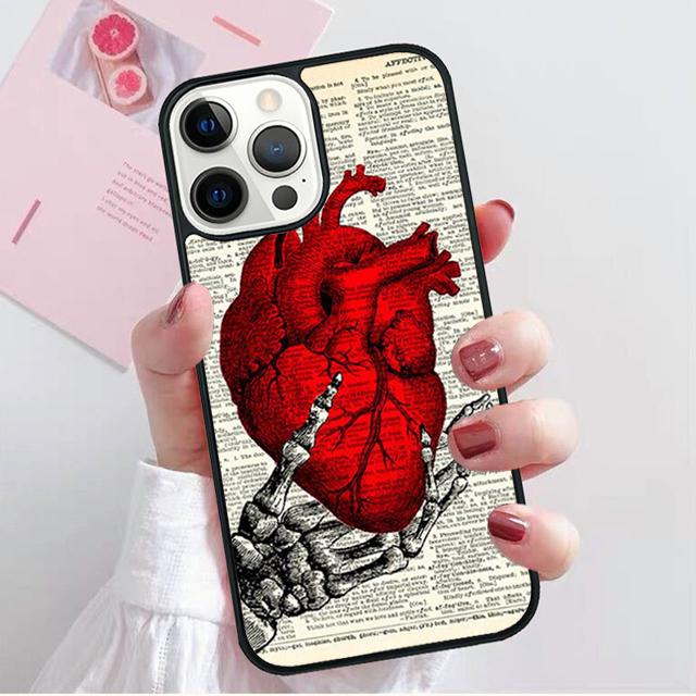 Menschliches Herz Anatomie Handyhülle Rückseite für iPhone 17 Air 16 15 14 13 11 12 Pro Max Plus Hülle Coque