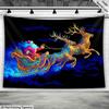 Christmas Santa Claus Fluorescent Tapestry Outer Space Polyster UV BlackLight Tapestry, Wall Hanging For Living Room Bedroom Office Home Decor