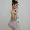 Button Eco Bag Pink Check