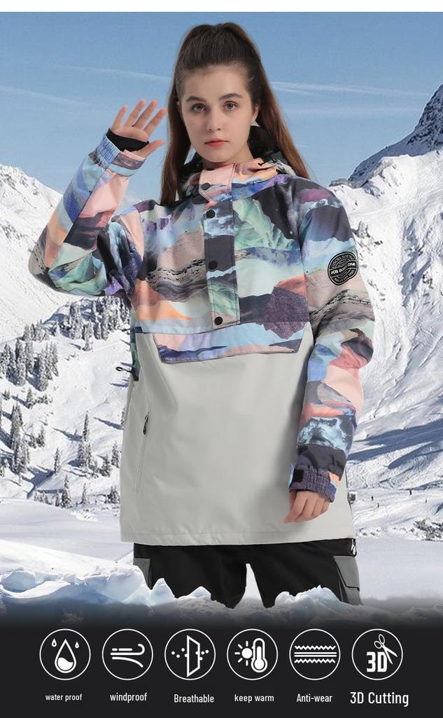New Winter Ski Jacket with Cotton Padding for Men & Women - Warm, Windproof, Suitable for Single/Double Board Outdoor Sports