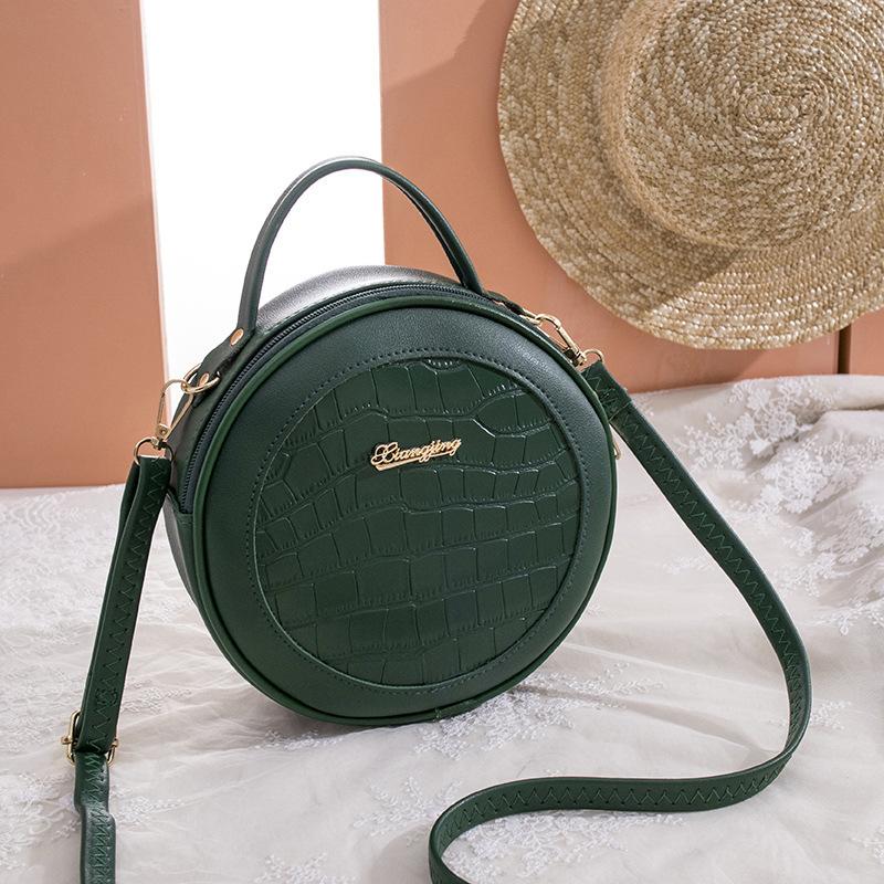 Women's Bag Summer and Autumn New Trendy Crocodile Pattern Small Round Bag Single Shoulder Oblique Span Portable Women's Bag