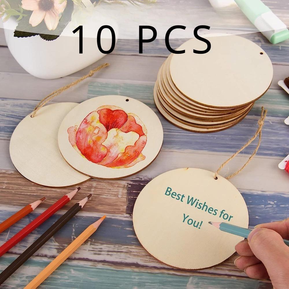 

24/10/12 шт. дерев’яні незавершені підвісні елементи для етикеток своїми руками зроблені своїми руками дерев’яні пусті подарункові закладки, дерев’яні чіпові бирки, включаючи конопляну мотузку