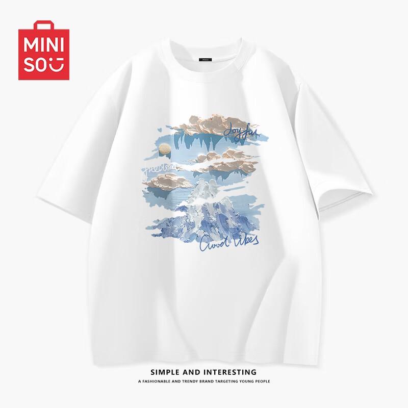 MINISO Pure Cotton Casual Loose Fit Short Sleeve T-Shirt