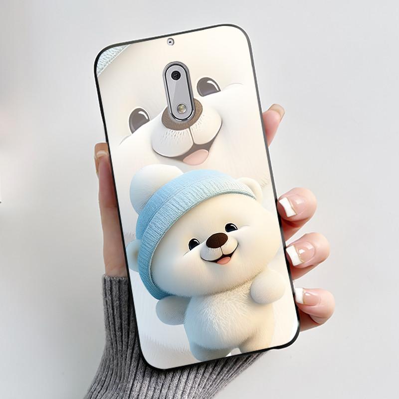 Soft TPU Case For Nokia 6 6.1 Plus Nokia6 Phone Case Luxury Cute Love Rabbit Funny Cartoon Black Silicone Shockproof Back Cover