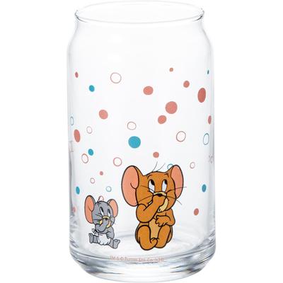 And Animated Scene Taffy Glass Juice 7cm Diameter X 13cm Tom and Jerry Pink Made In SAN4511 "Tom Jerry" Can-shaped Glass, Approx. 360ml, Approx.
