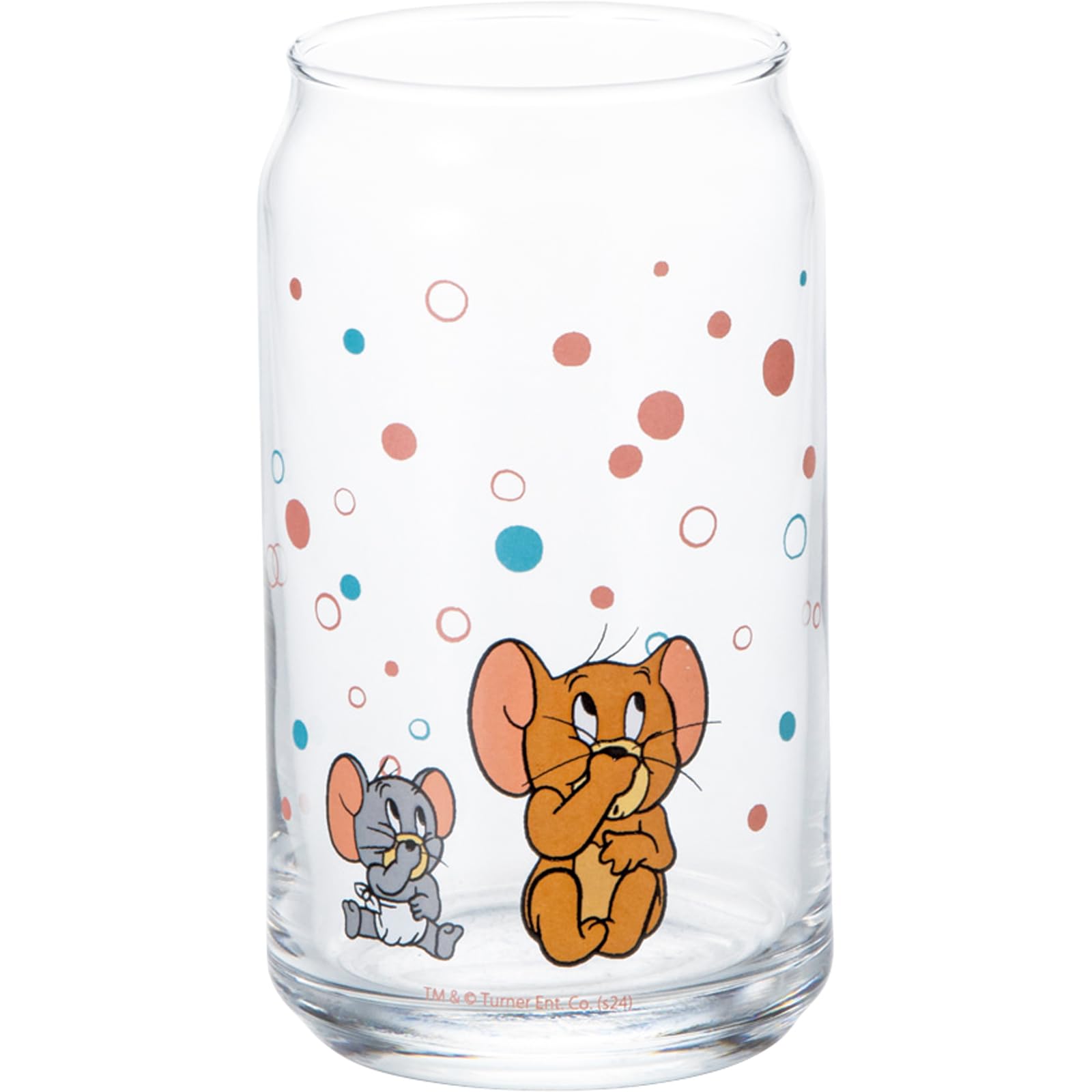 and animated scene Taffy glass juice 7cm diameter x 13cm Tom and Jerry pink made in SAN4511 Tom Jerry can-shaped glass, approx. 360ml, approx.
