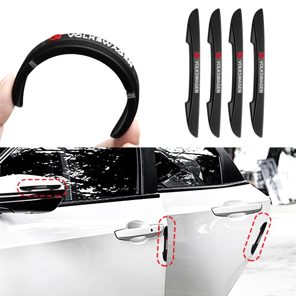 4Pcs Car Door Bumper Strip Guards Side Anti-collision Protector Sticker for Volkswagen VW 4Motion Touareg GTI Magotan CC Touareg zr7
