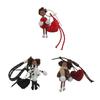 Curly Hair Doll Pendant Keychain with Heart and Braided Rope Backpack Charm Bag Ornament for Stylish Women and Girls