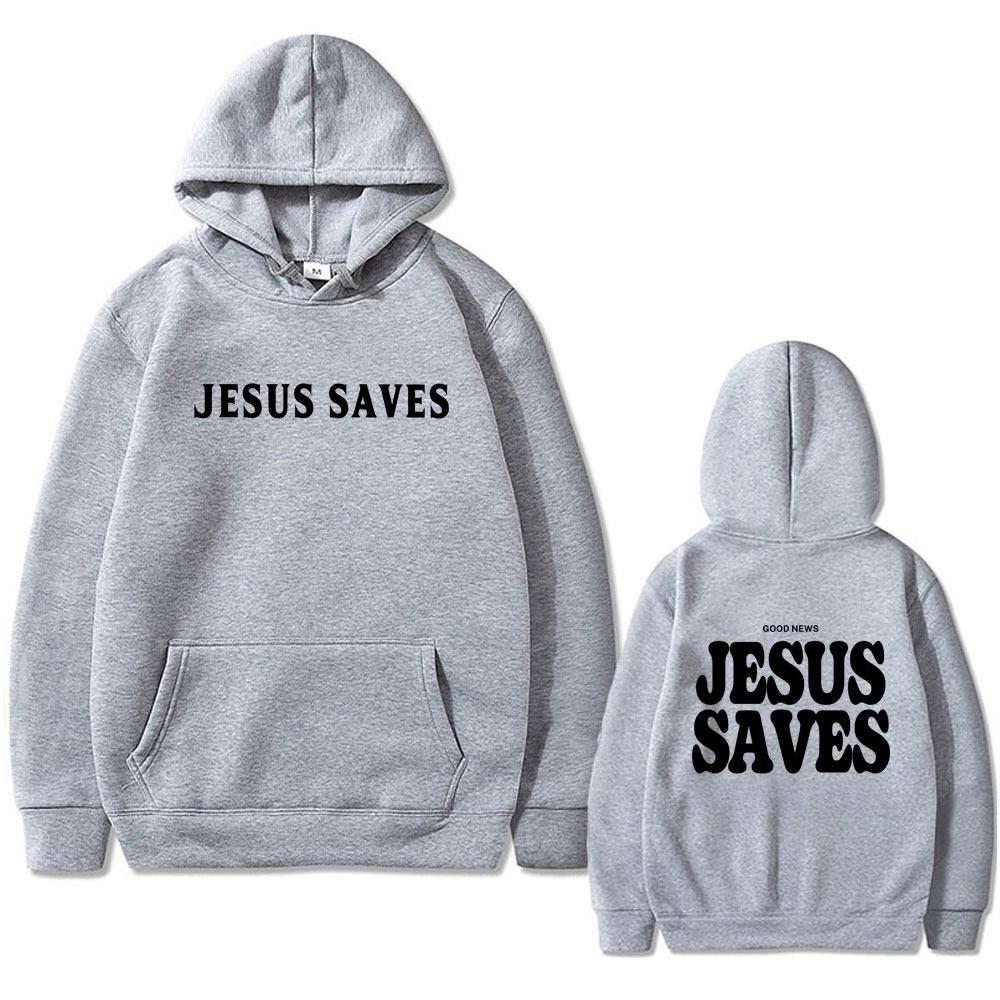 Křesťanská Dobrá Zpráva Ježíš Spasí Bůh Tak Miloval Biblický Verš Potisk Mikina Pánská Streetwear Pánská Ležérní Fleecová Mikina