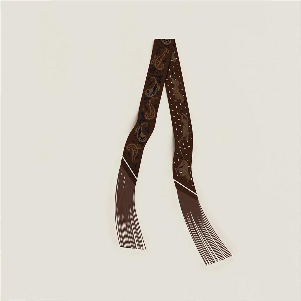 Dámská keprová hedvábná stuha v korejském stylu: Všestranný doplněk ke šále a tašce