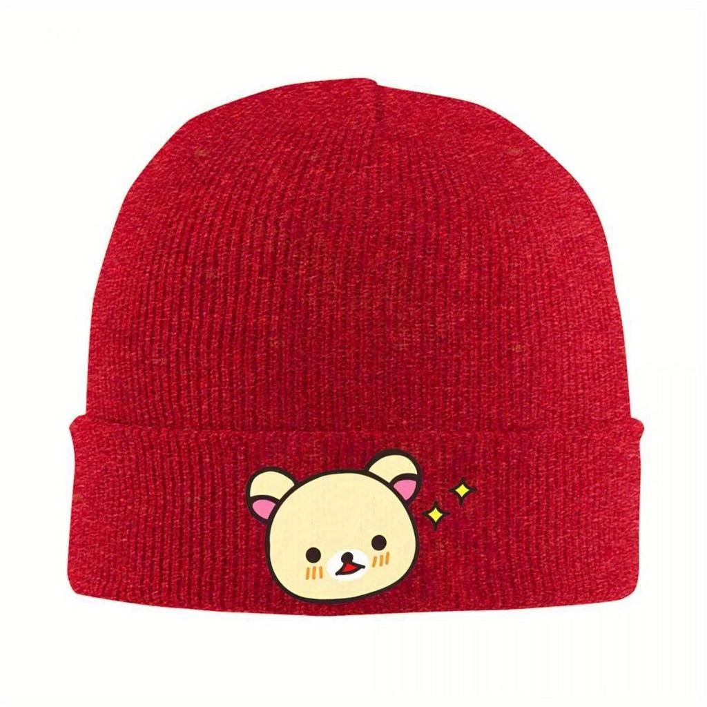 Rilakkuma Kawaii Bears Cute Animals Knitted Hat Beanie Autumn Winter Hat Warm Fashion Cute Aesthetic Caps for Men Women