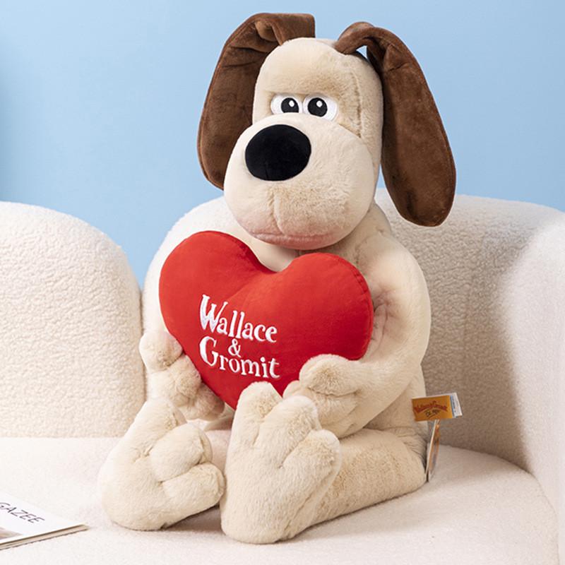 Adorable Standing Dog Plush Toy With Bow Tie And Rope Soft Pp Cotton Stuffed Animal