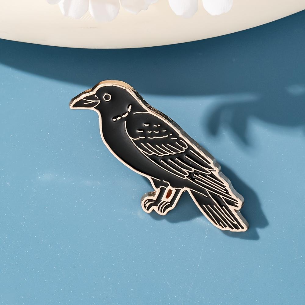 Raven Enamel Brooch, Fashion Decorative Brooch, Badge Pin, Apparel Accessories, Jewelry Gifts чёрный