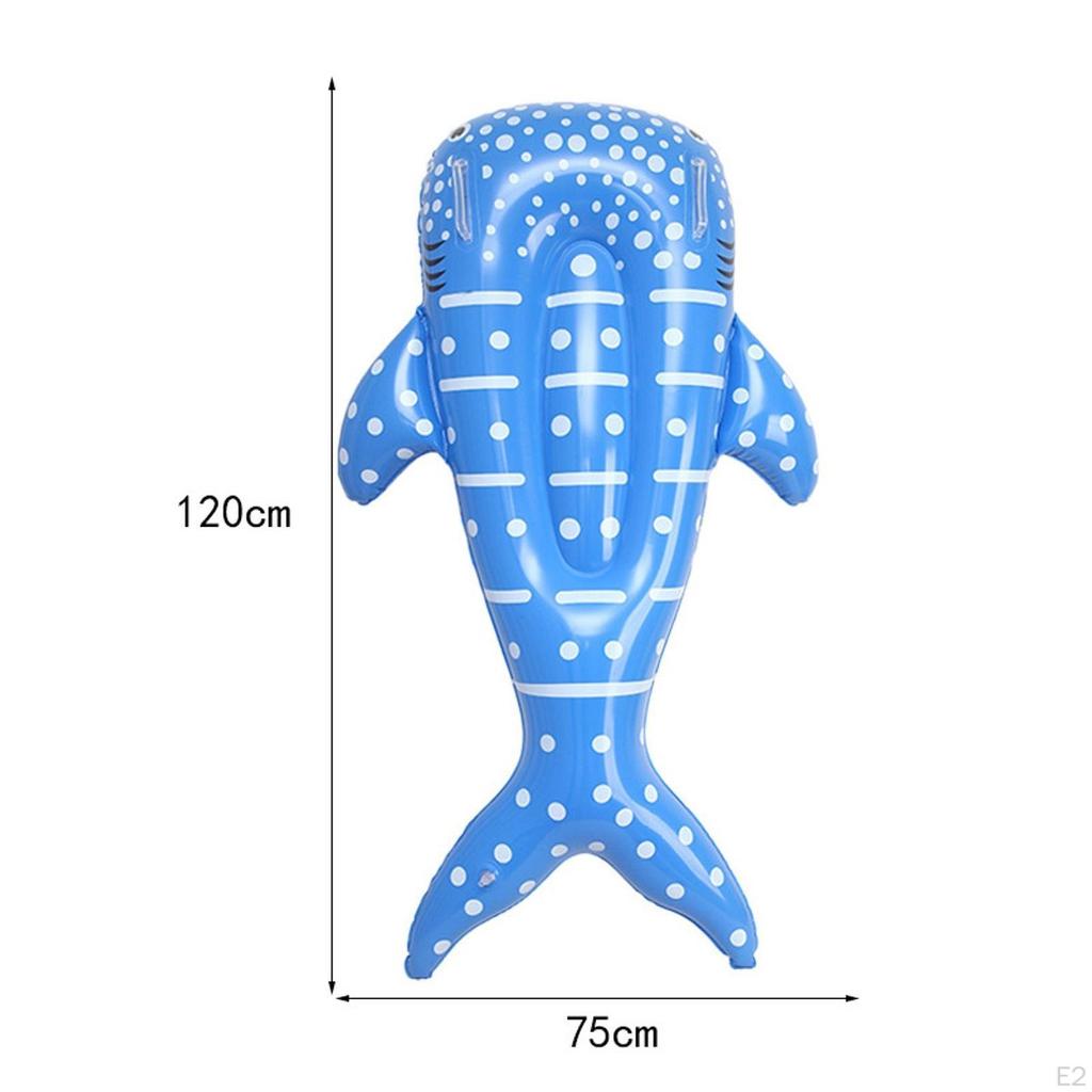 Children Inflatable Rideable Whale Pool Raft 120x75cm for Summer Lightweight