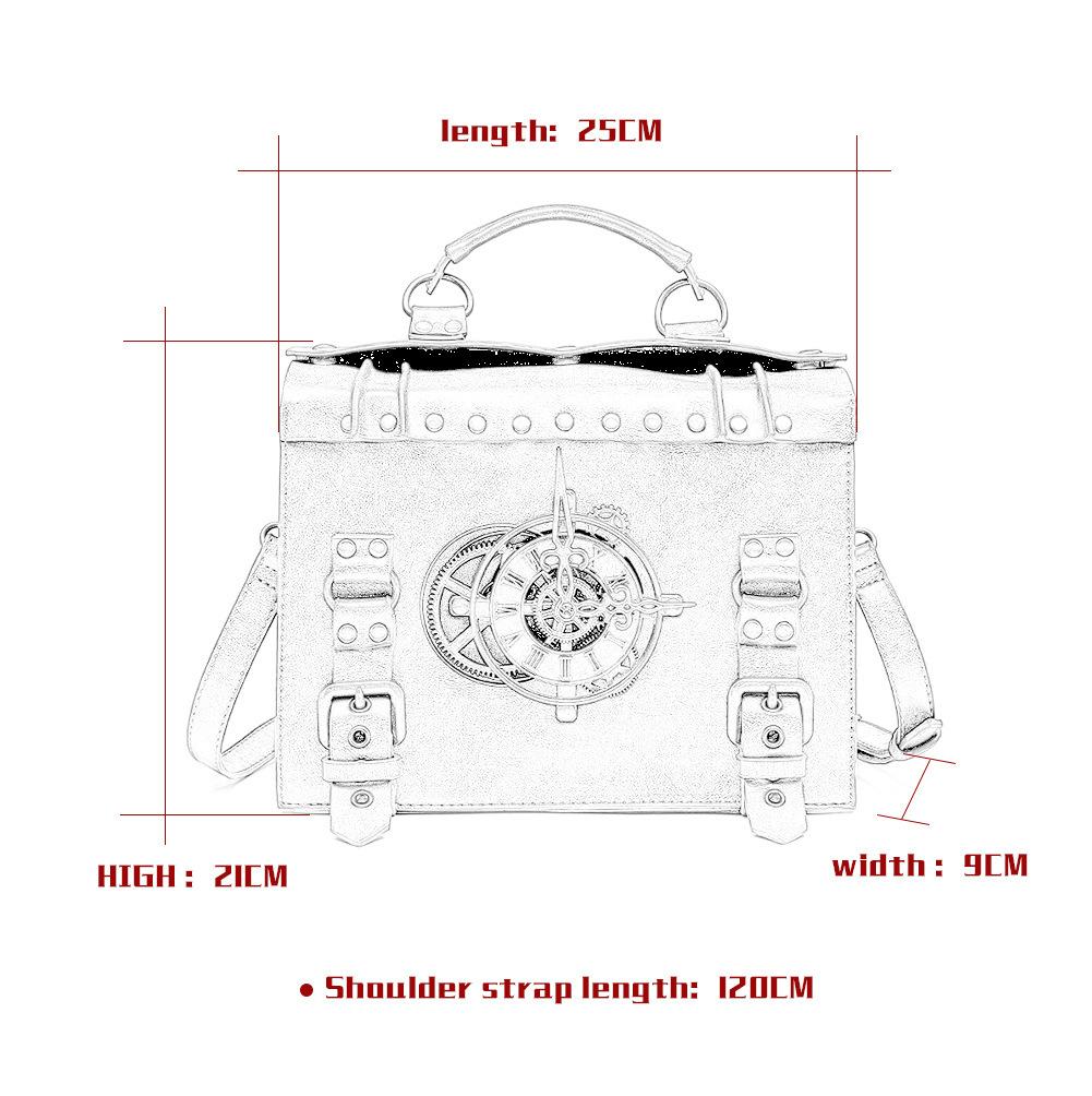 Geantă nouă de damă, punk european și american, în stil retro industrial, geantă diagonală pentru femei, cu un singur umăr