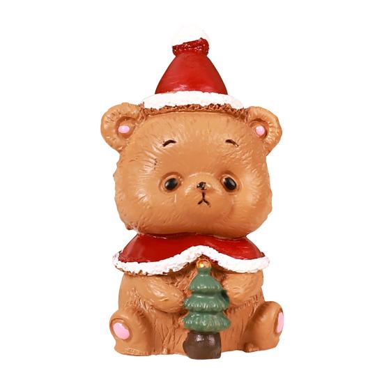 Yousheng Christmas Miniature Figurines Mini Resin Santa Claus/Snowman/Tree/Bear/Rabbit Figurine 3D Cute Christmas Statue for Home Desk Decor Dollhouse