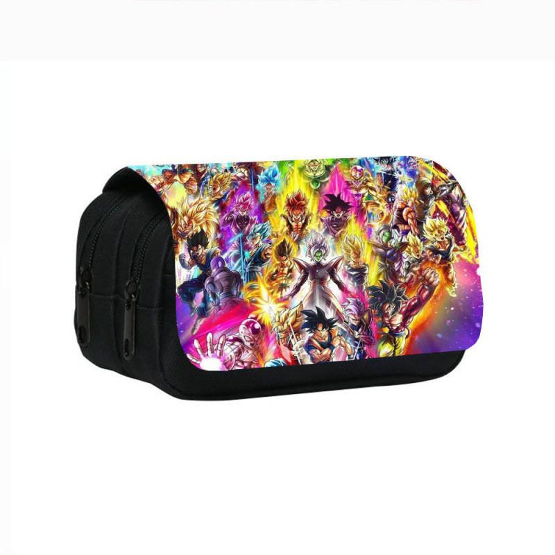 Ball Dragon Anime Character Print Student Double Layer Stationery Bag Storage