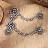 Indian Bohemian Rhinestone Tassel Earrings & Hair Chain Set