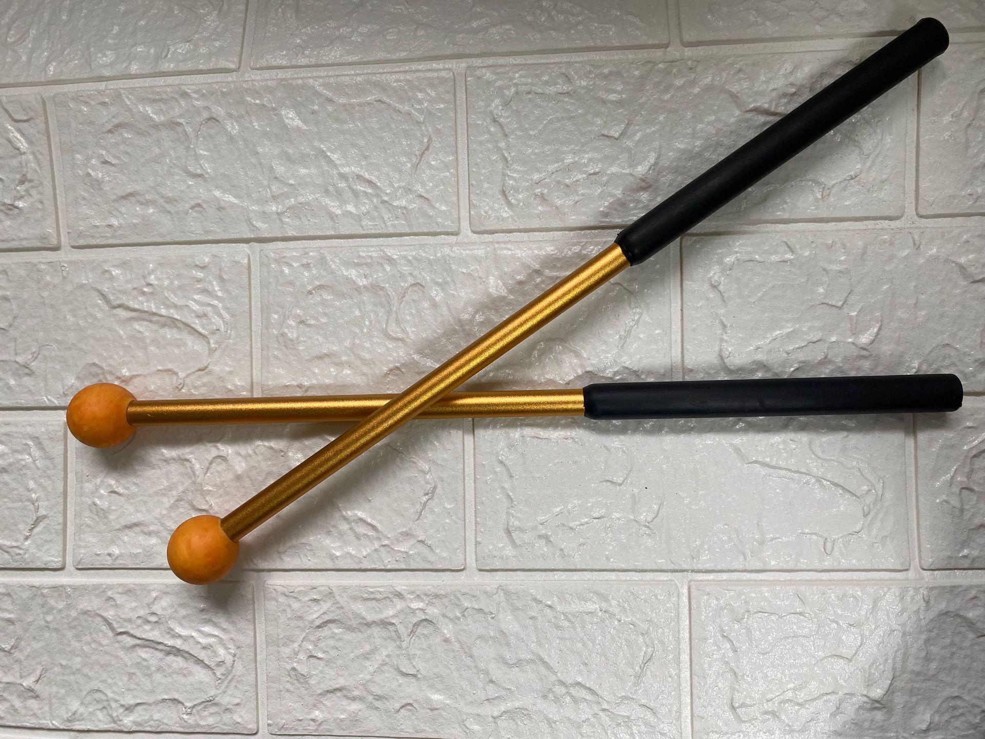 Heavy-Duty Drumstick Stand with Colorful, Metal, Electronic, Wrist-Opening, Practice, and Protective Head Drumsticks. 3CM Diameter Large Rubber Head жёлтый