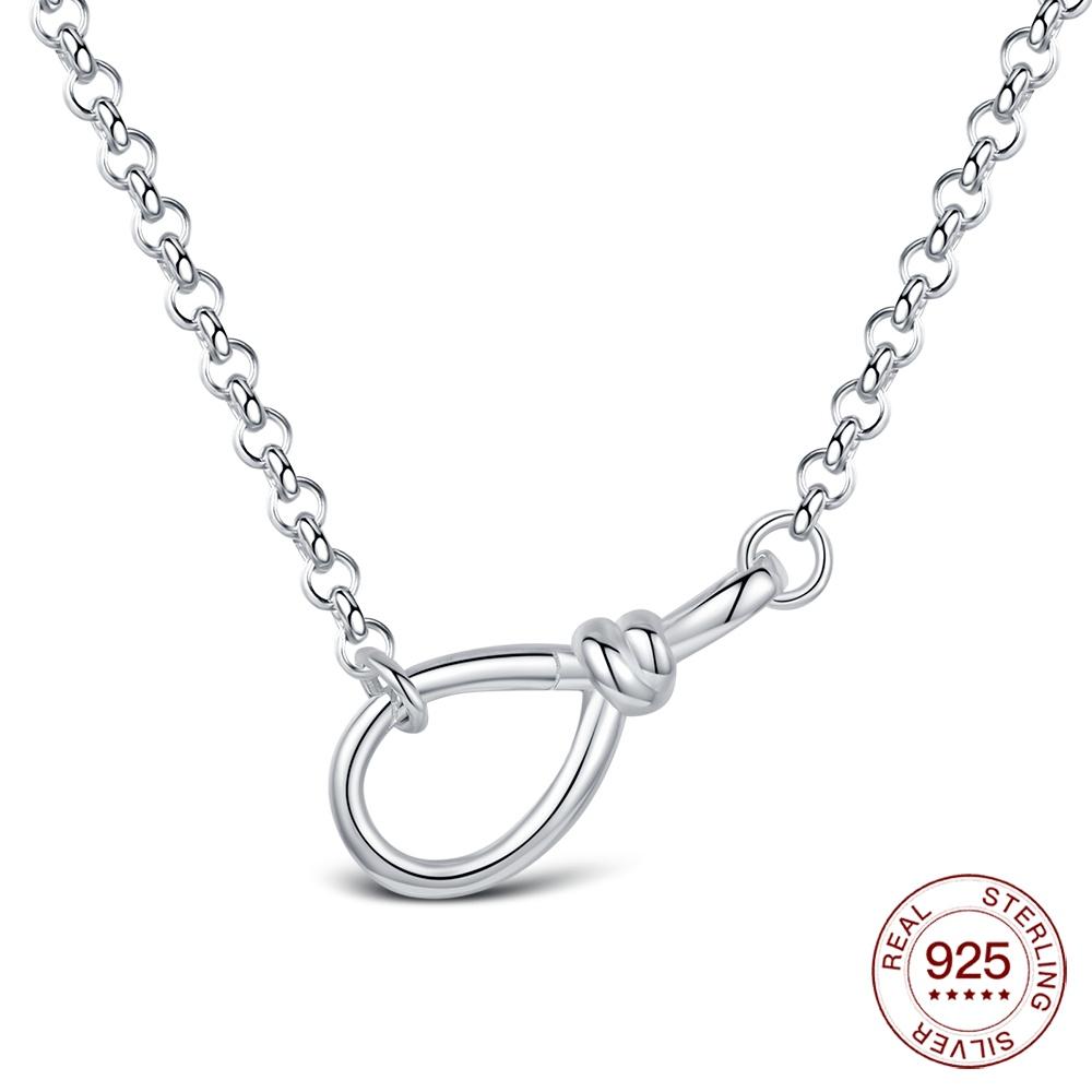 925 Silver Necklace Heart Silver Chain Moon 925 Original Necklace Clover Silver 925 Jewelry Women Gift