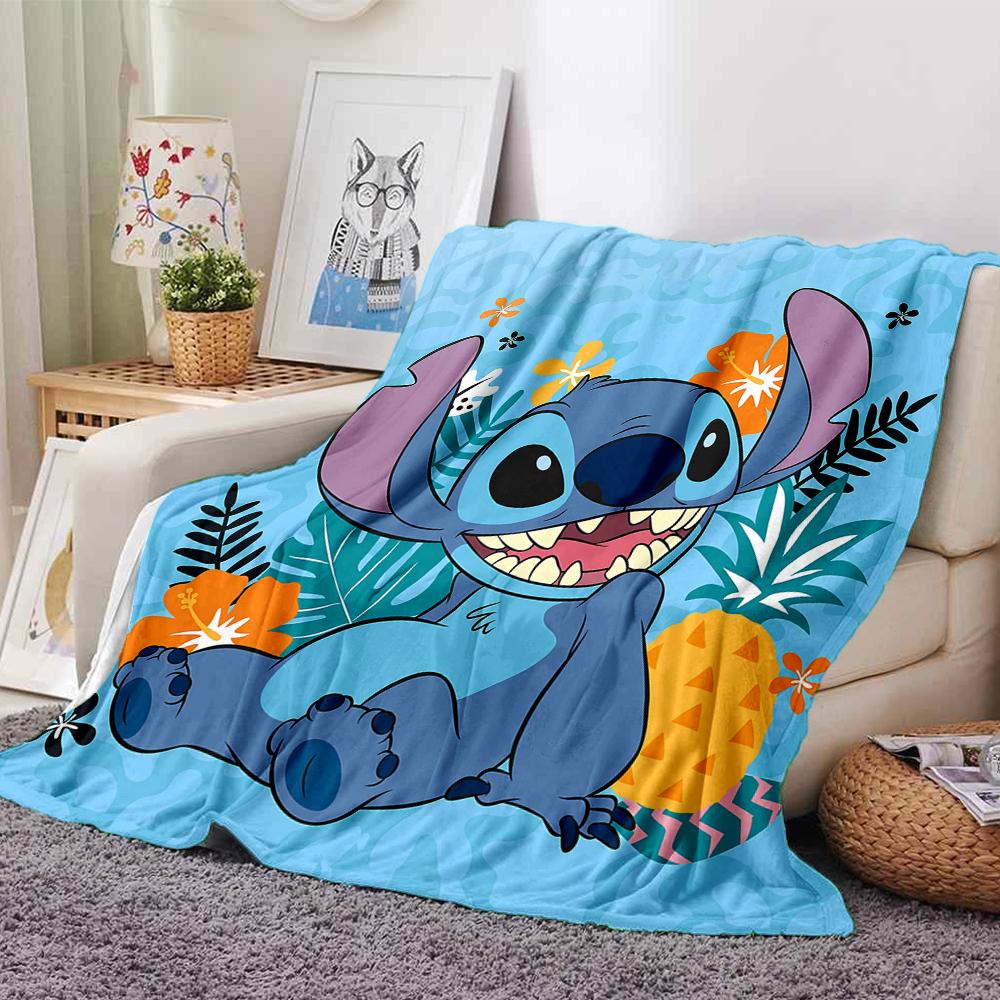 1Pc Lilo Stitch Tropical Adventure Blanket For Couch Bed Plush Cozy Fuzzy Blanket Super Soft Warm Blankets For Fall And Winter 091884