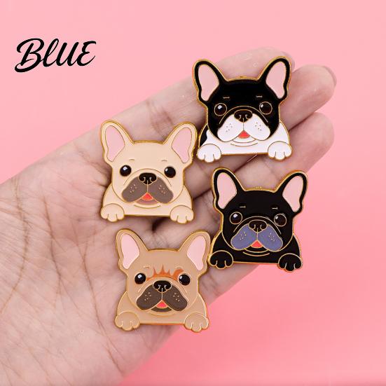 Easy Disassemble Brooch Pin Dog Head Design Enamel