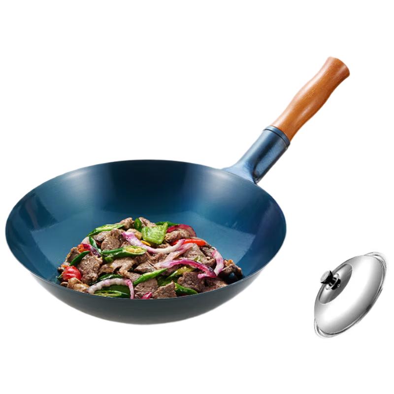 

Rongshida Zhangqiu Hand-forged Iron Wok with Lid, 32cm