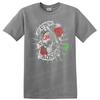 Rose Graphic T Shirt Floral Design Retro Art Music Theme Tee