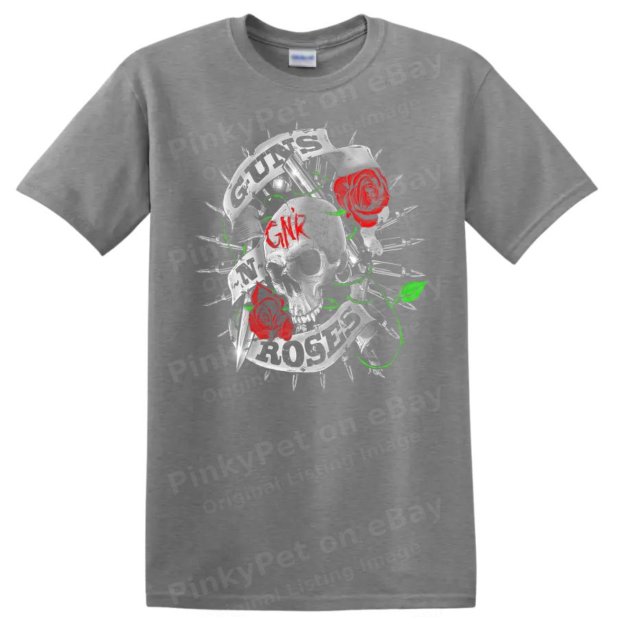 Rose Graphic T Shirt Floral Design Retro Art Music Theme Tee